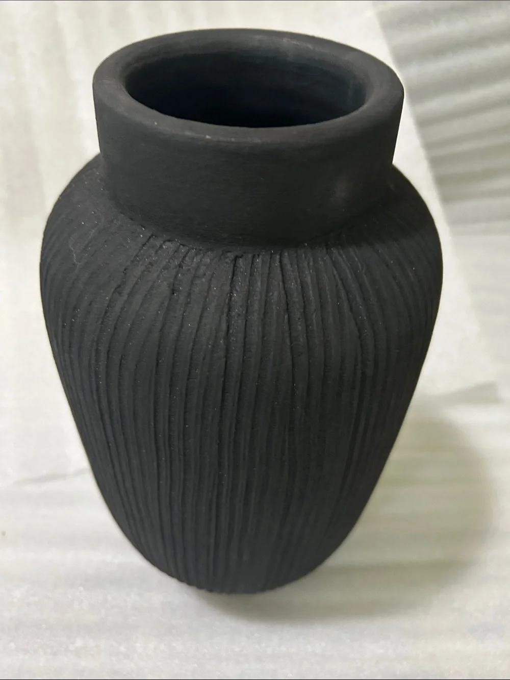 Threshold Tall  Black Ribbed Ceramic Vase- Fall Decor Harvest